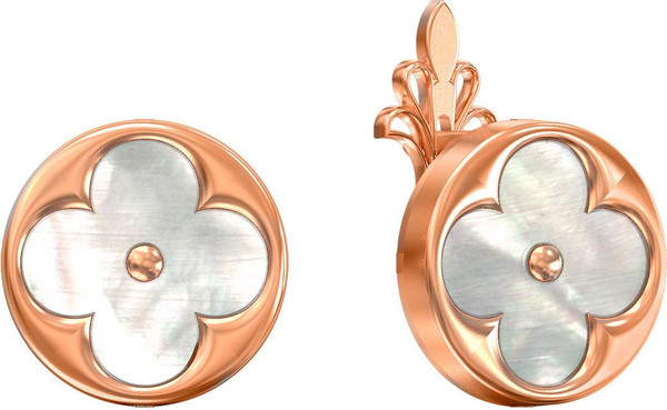 Серьги из золота c перламутром