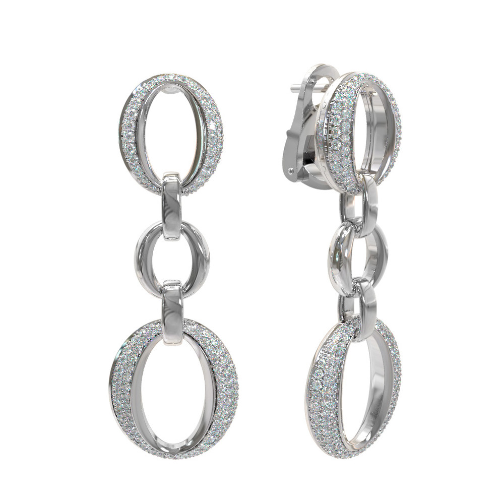 Серьги из белого золота c бриллиантами