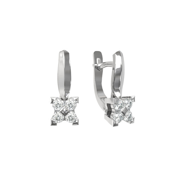 Серьги из белого золота c бриллиантами