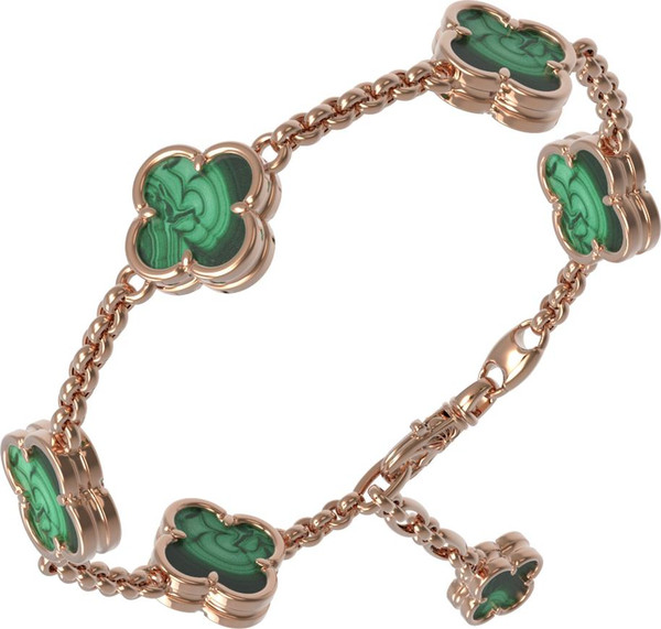 Браслет из золота c малахитом