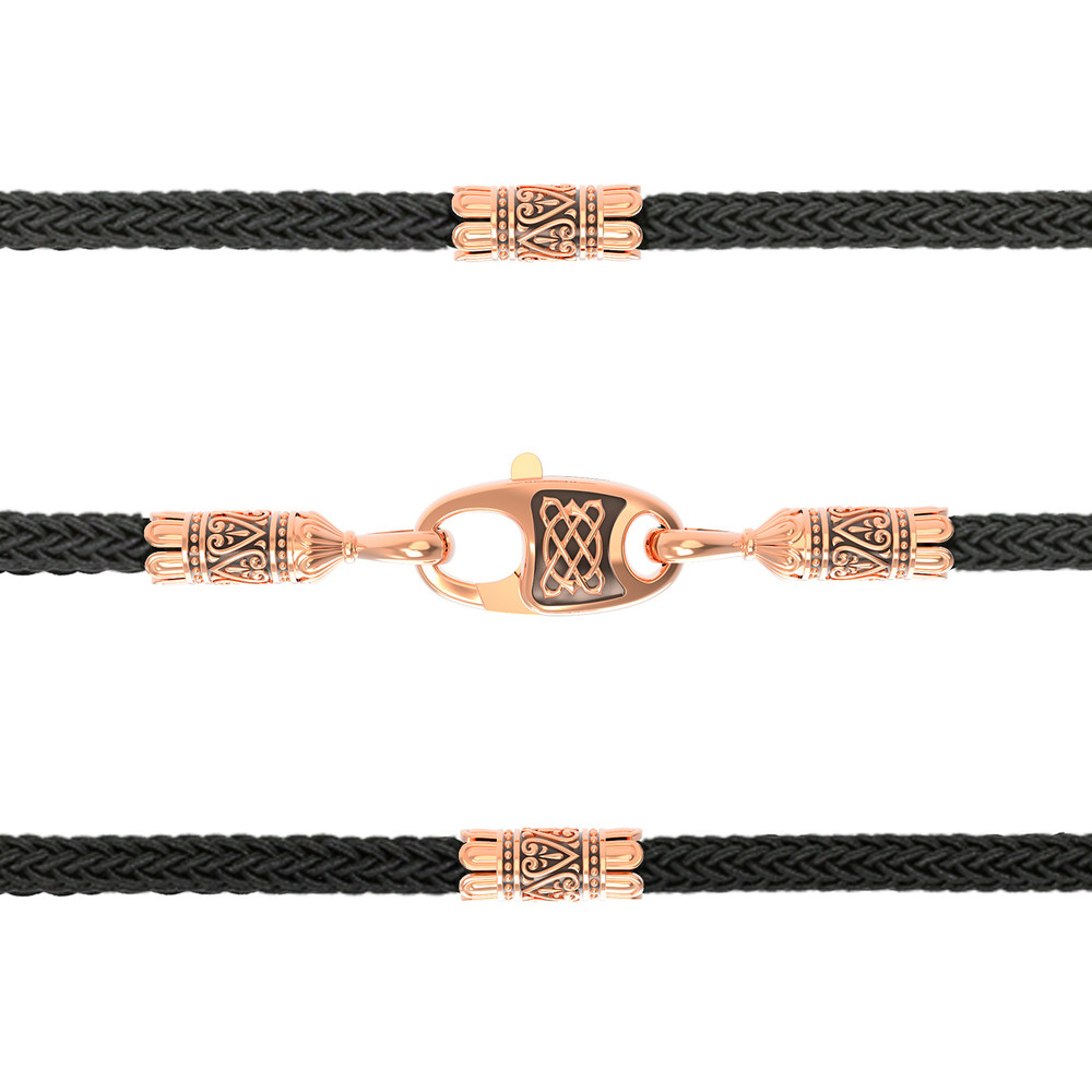 Шнурок шёлковый из золота c шёлковым шнурком