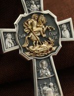 Крест из серебра 925 пробы и золота 585 пробы