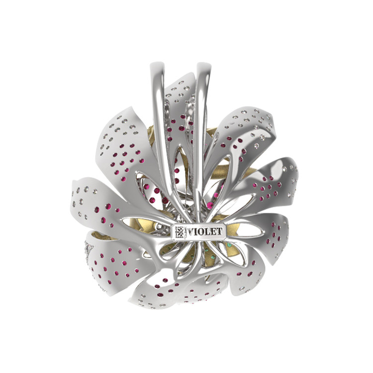 Подвеска из белого золота c фианитом