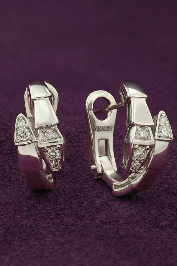 Серьги из белого золота c бриллиантами