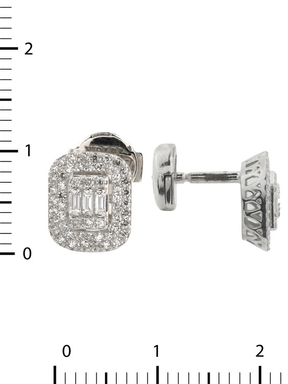 Серьги из белого золота c бриллиантами