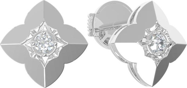 Серьги из белого золота c бриллиантами