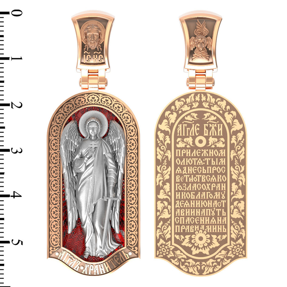 Образок из золота c эмалью