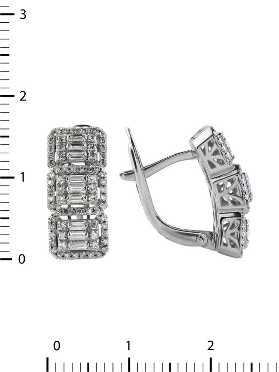 Серьги из белого золота c бриллиантами