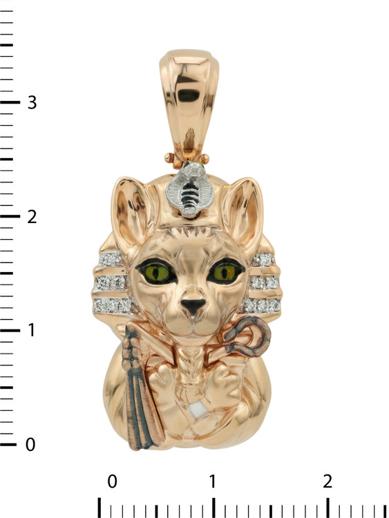 Подвеска из золота c эмалью, бриллиантами и рубином