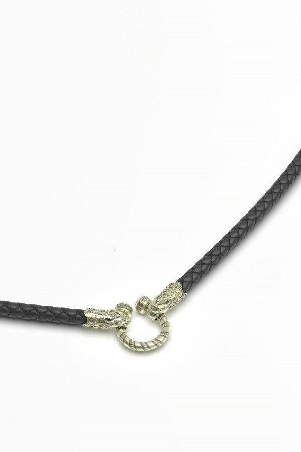 Гайтан из зелёного золота c кожаным шнурком