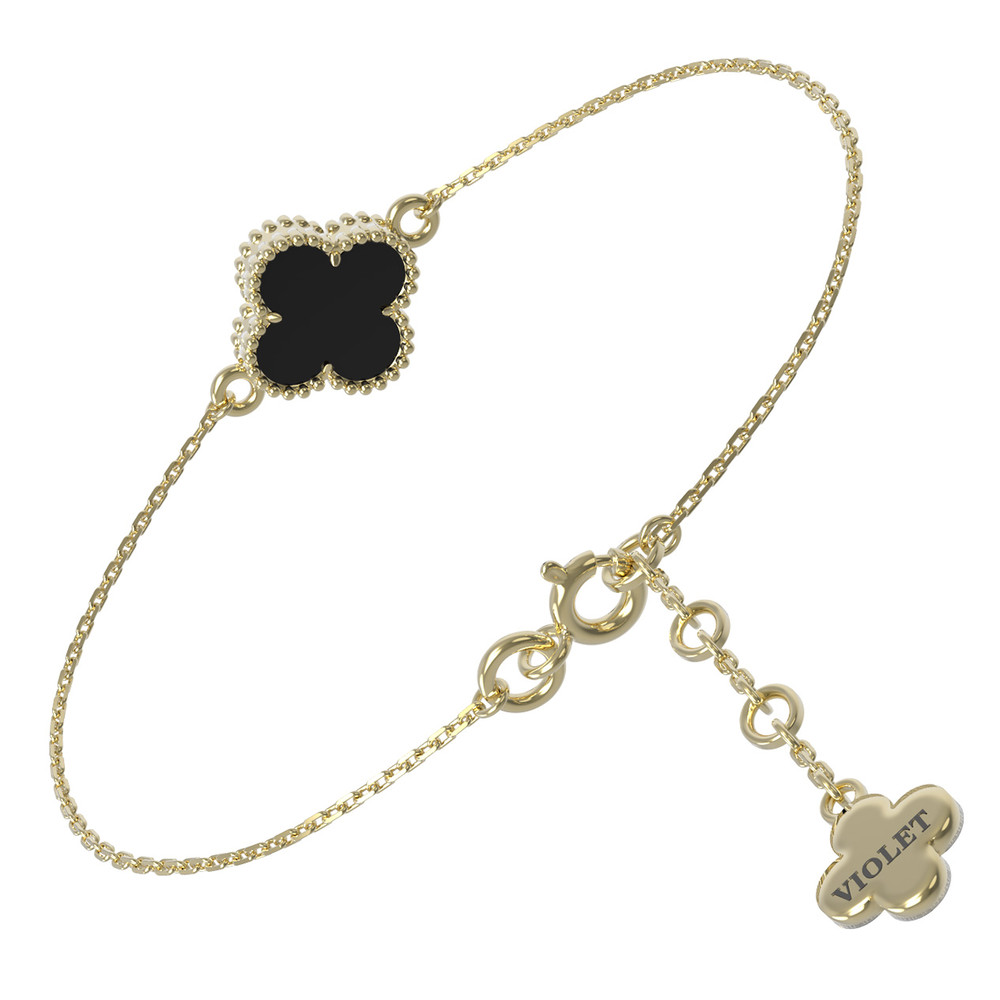 Браслет из лимонного золота c ониксом