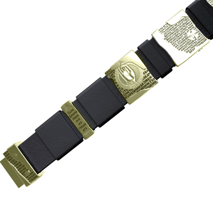 Браслет из зелёного золота c кожаным шнурком