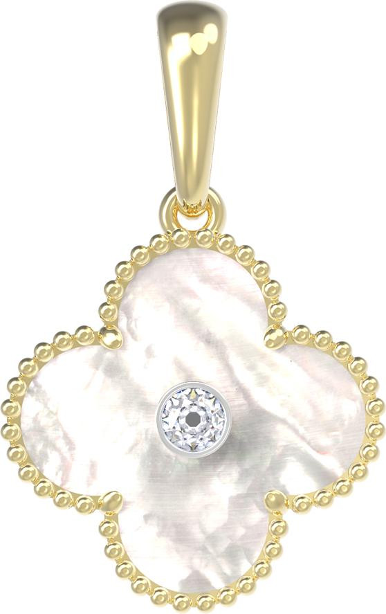 Подвеска из лимонного золота c бриллиантами и перламутром