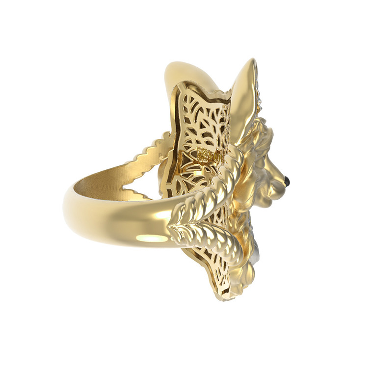 Кольцо из лимонного золота c эмалью