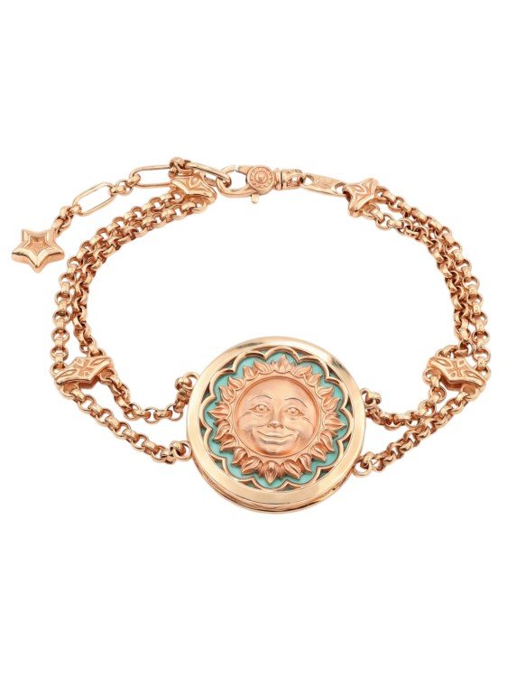 Браслет из золота c бирюзой и лазуритом