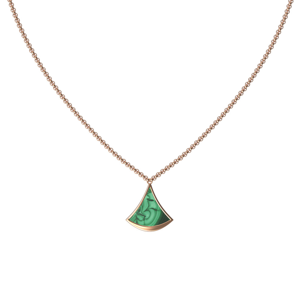 Колье из золота c малахитом