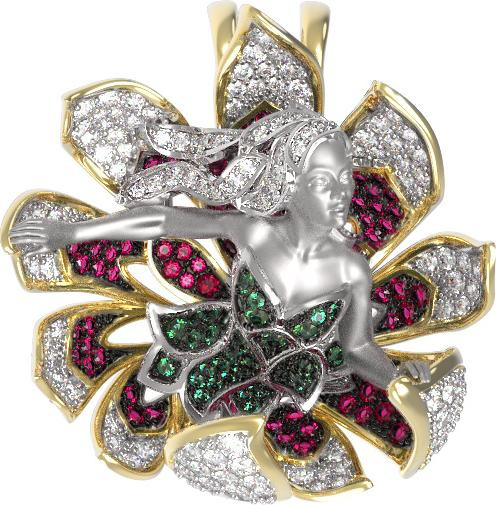 Подвеска из лимонного золота c фианитом