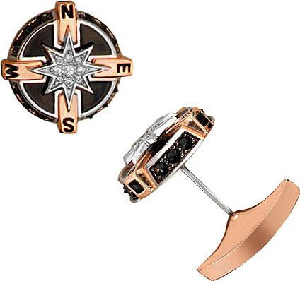 Запонки из золота c эмалью и фианитом