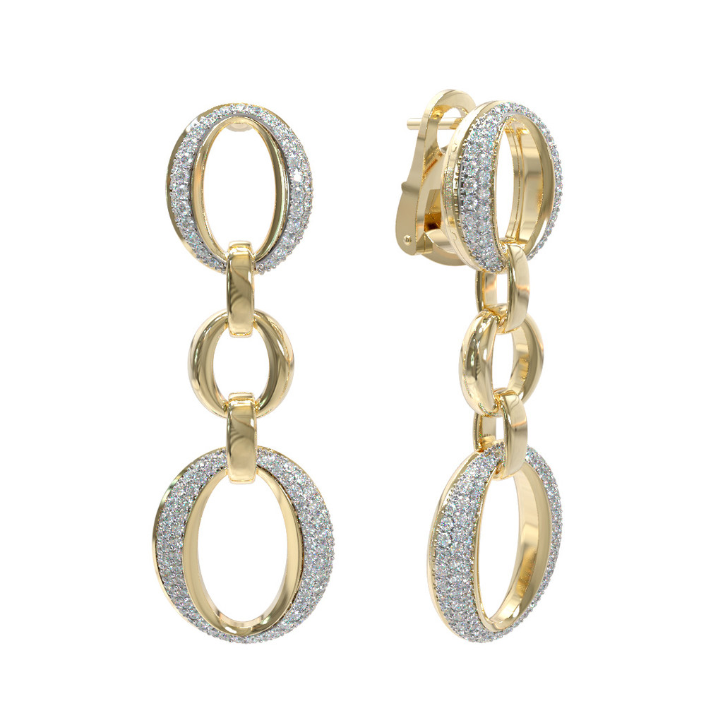 Серьги из лимонного золота c бриллиантами