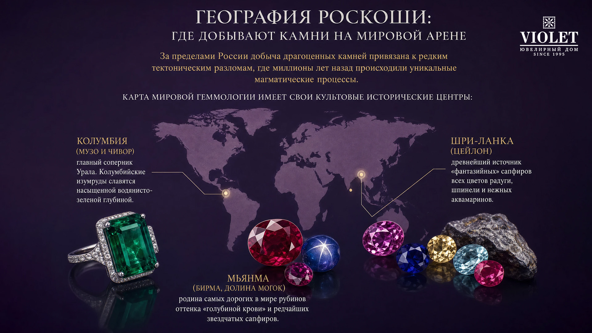 Где добывают драгоценные камни в мире